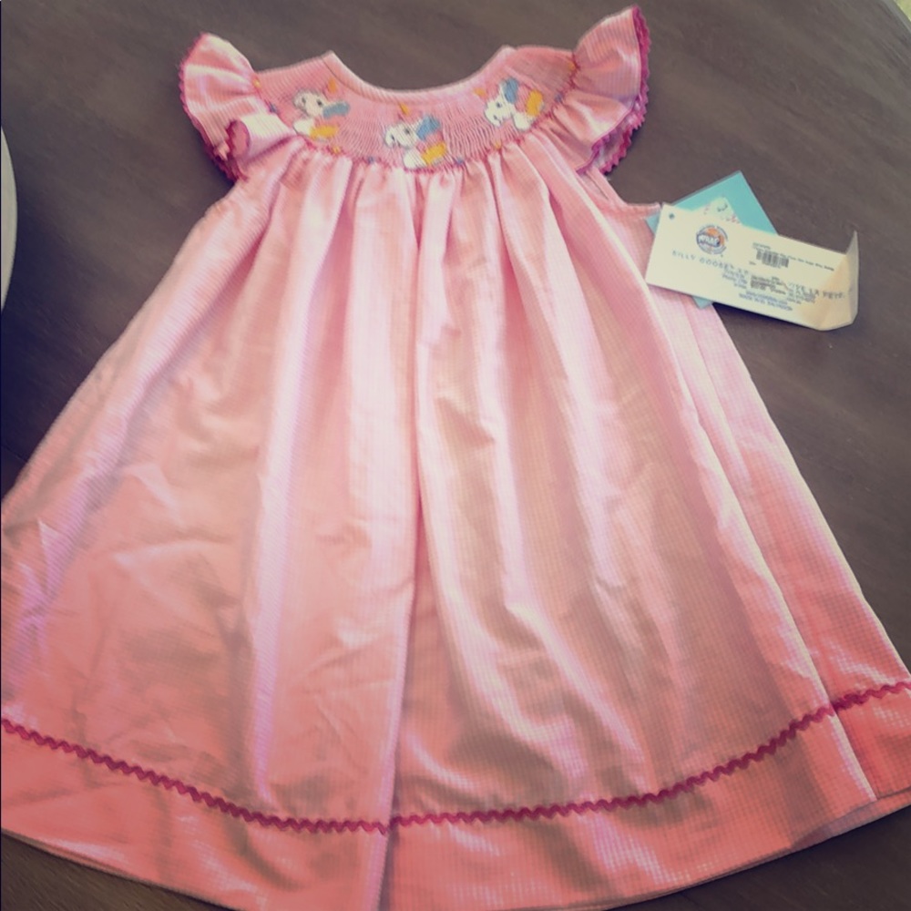 Silly goose smocked dress